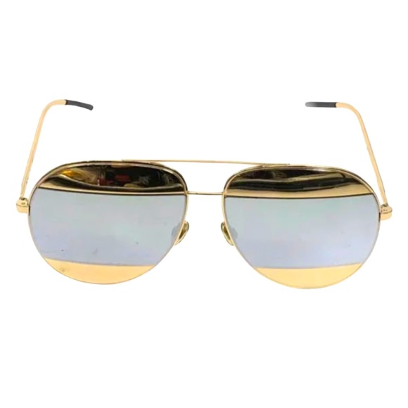 Christian Dior “Linda Farrow” Mirrored Split Aviator Sunglasses - Picture 3 of 12